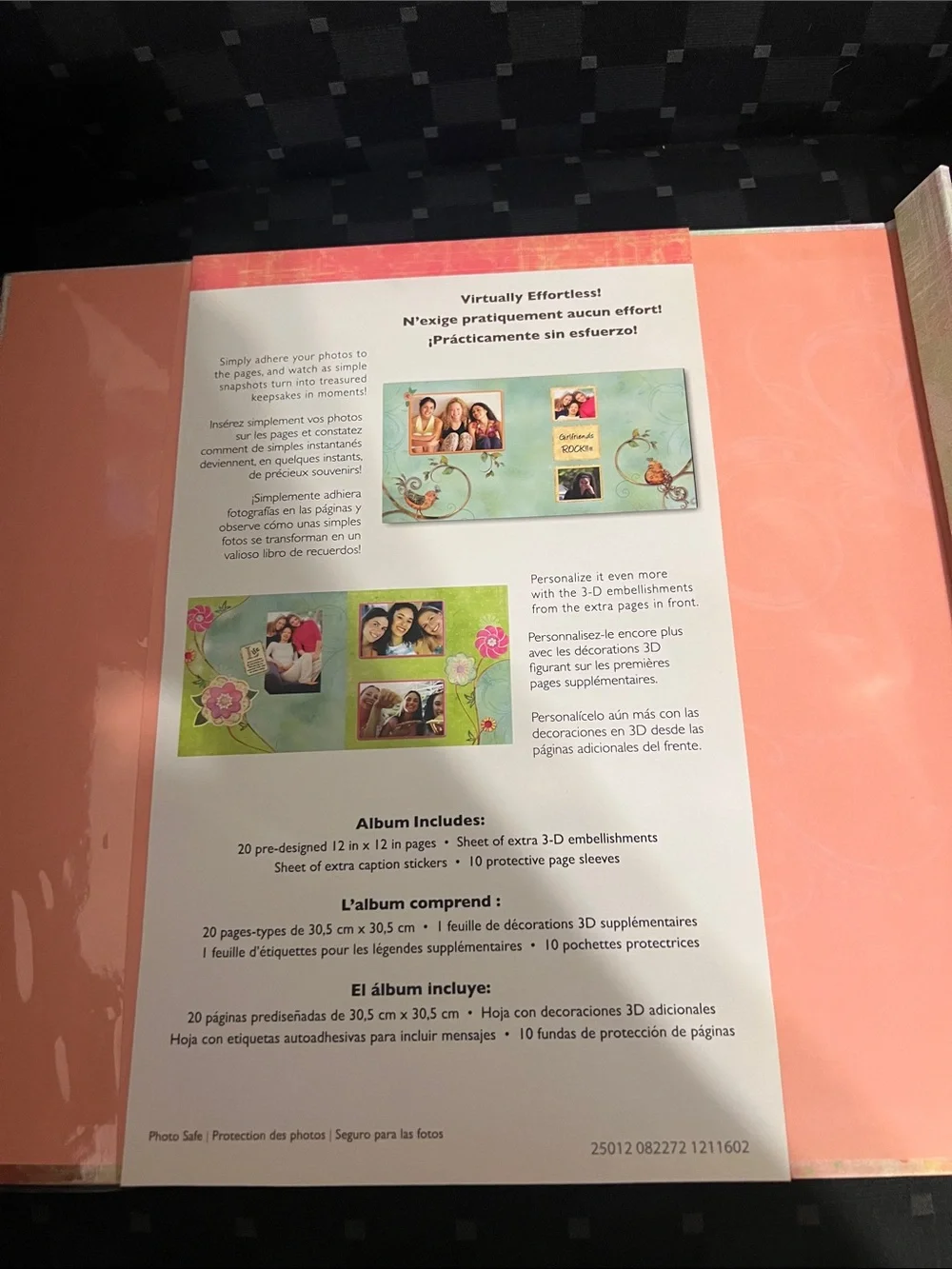 Scrapbook Decorative 12x12 Album Pages - Coral & Teal